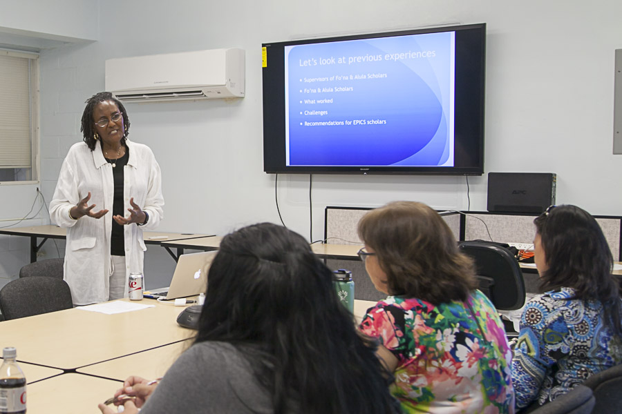Dr. Gloria Wedington conducting a "Clinical Supervision Boot Camp" for Speech Pathologists.
